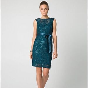 LE Chateau Sequin Soutache Shift Cocktail Dress Size XXS